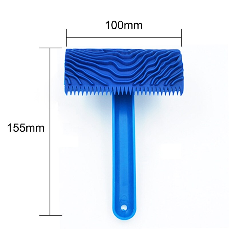 Rubber Hout Korrelen Patroon Muur Schilderen Decoratie DIY Tool Blue 15.5CM x 10CM herbruikbare Gebruiken om versieren elk oppervlak