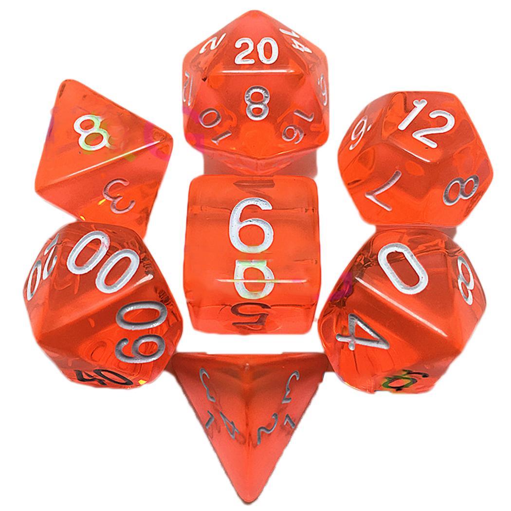 7pcs/Set Digital Game Dice Polyhedral D4-D20 Acrylic Dice Party Game 6 color Funny toy