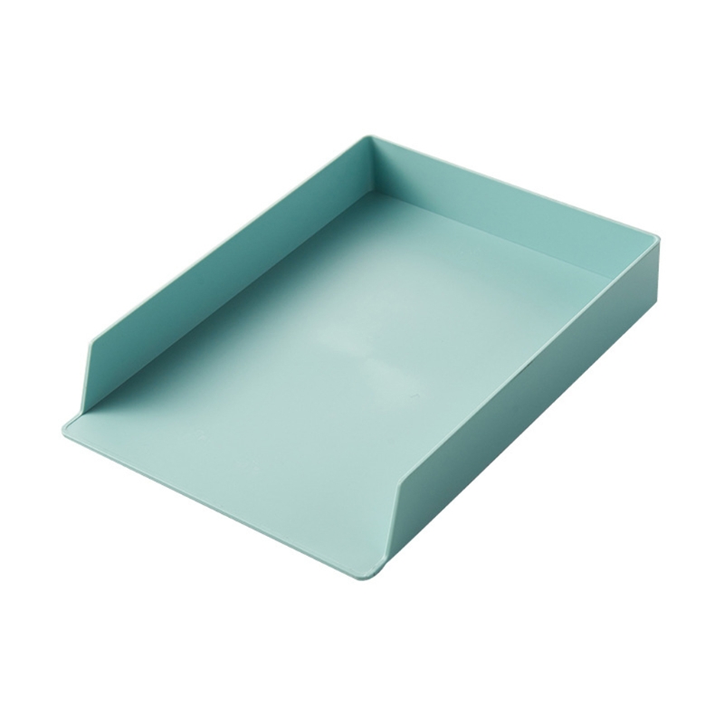 Boîte de rangement de bureau, organisateur de bureau, tiroir à papier A4, boîte de rangement, armoire à fichiers empilable, porte-stylo, porte-Document, boîte de rangement de format A4: A-blue-green
