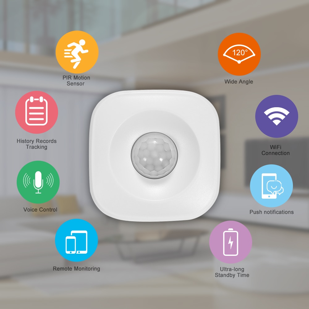 WIFI PIR Motion Sensor Wireless Passive Infrared Detector Security Burglar Alarm Sensor Tuya APP Control Smart Home