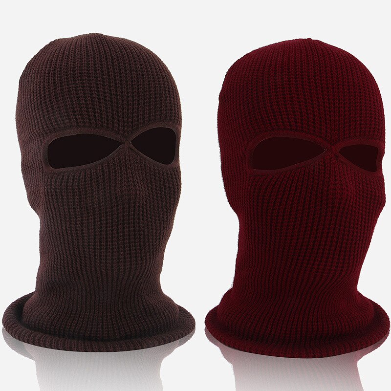 Winter warm Balaclava 2/3 Hole Full Face Mask Cap Knitting Motorcycle Face Shield Outdoor Riding Ski Mountaineering Head Cover