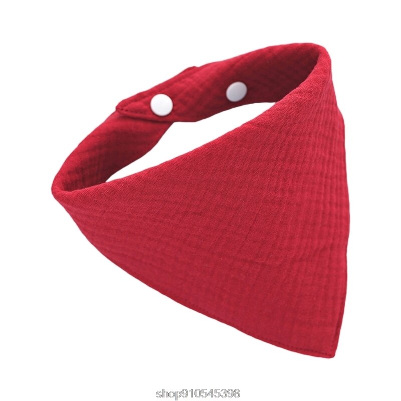 Bavaglini per neonati con bottoni automatici neonato Burp Cloth garza morbida Saliva asciugamano bambino Bandana triangolo sciarpa D01 20 Dropship: Rosso