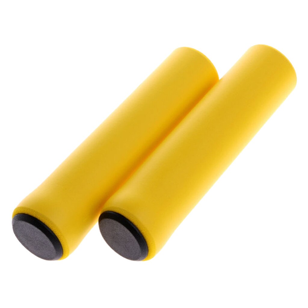 Cycling Bike Bicycle Gear Grips Mountain Bike Rubber Handlebar Soft Ultralight Grips Anti-skid Shock-absorbing Bike Part: Yellow