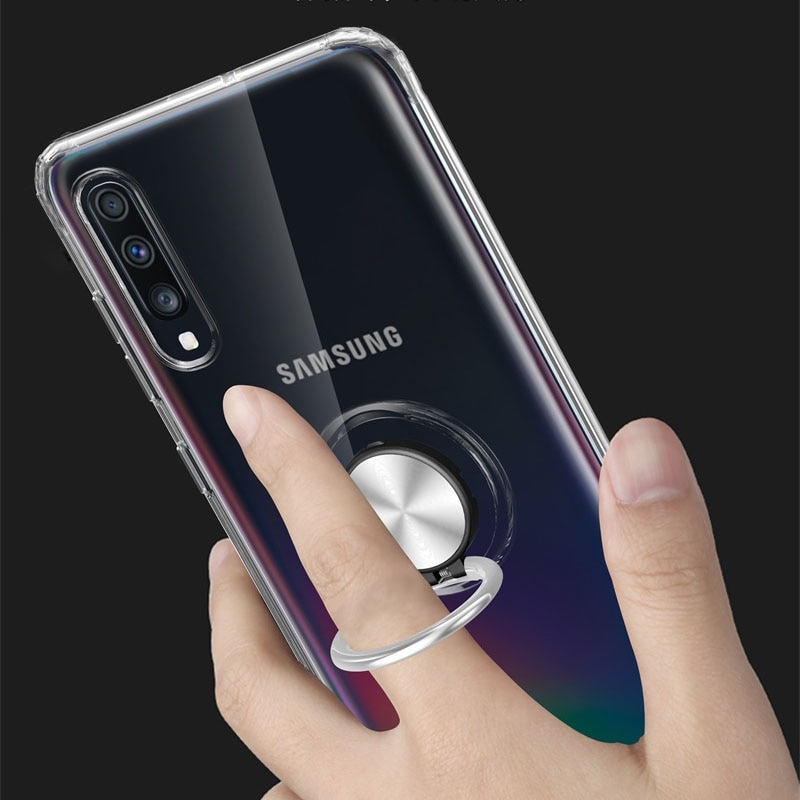 Support Transparent étuis pour Samsung A30S Coque de Protection en Silicone souple Coque de magnétisme pour Samsung a30s A 30s Coque