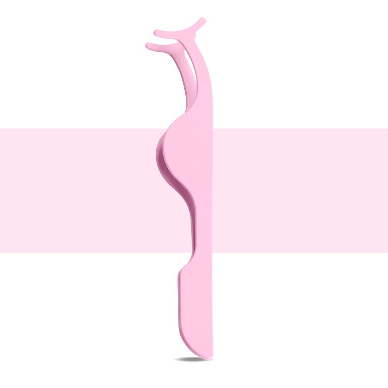 Manooby Stainless Steel Eyelash Tweezers False Eyelashes Applicator Eyelash Extension Curler Nipper Auxiliary Clamp Makeup: style2