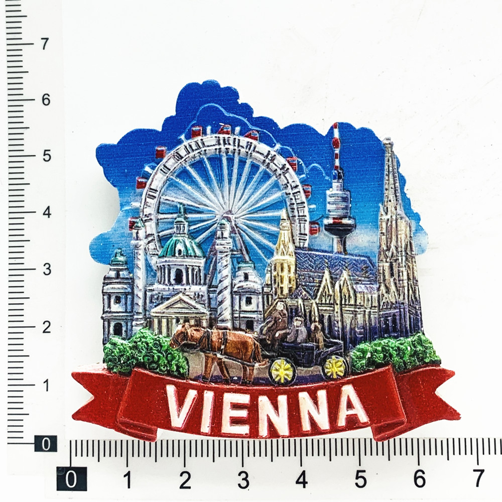 Europa österrike wien kylskåpsmagneter turist souvenirer hantverk kylskåpsklistermärken heminredning handgjorda: Mång