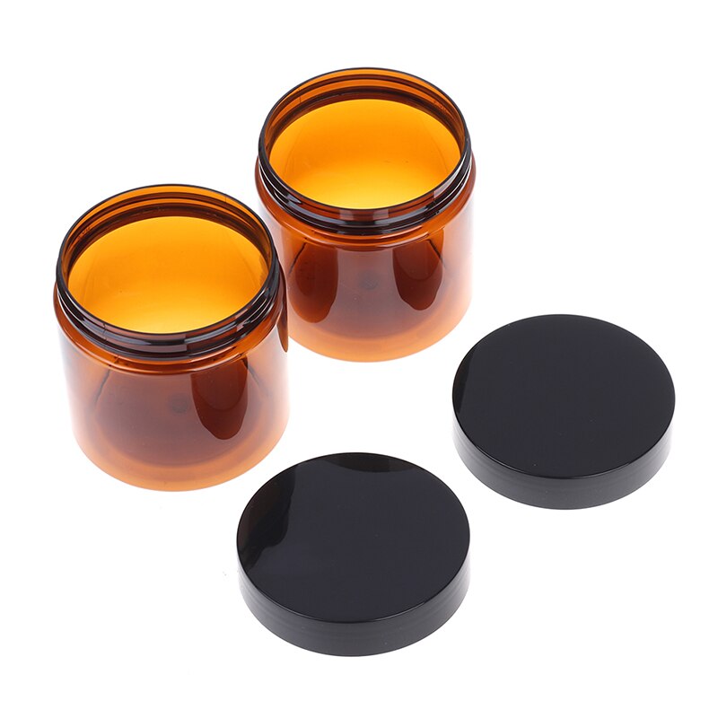 Bocaux ronds en verre d'ambre de 200ml, pour crème droite, avec couvercle en plastique noir, doublure intérieure pour pommade, Lotion faite maison, cosmétiques