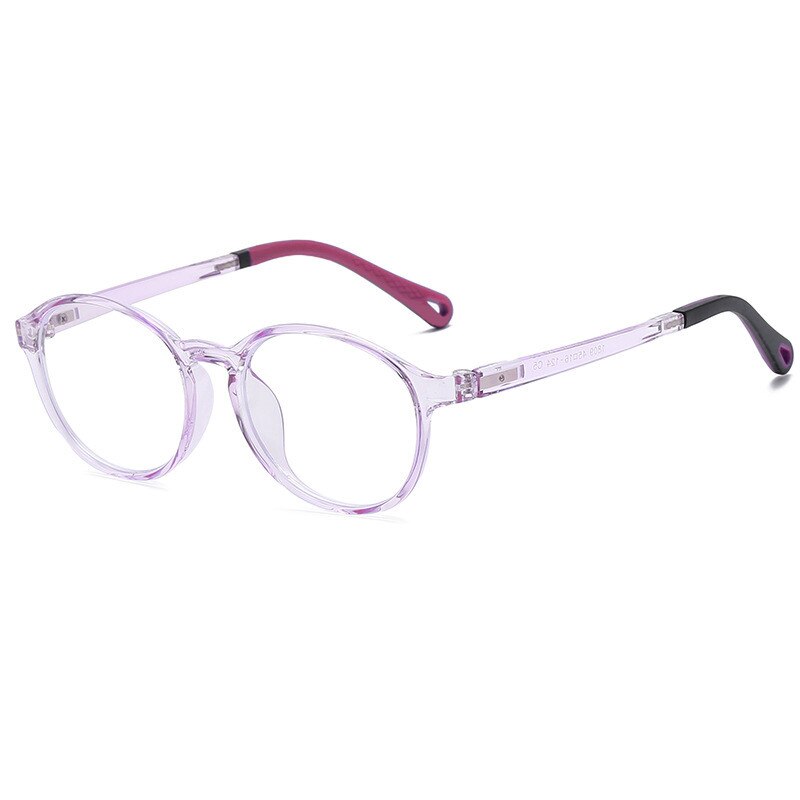 Gafas ópticas con montura Ovalada para niños y niñas, lentes transparentes de silicona suave, con protección contra luz azul, para ordenador: C5