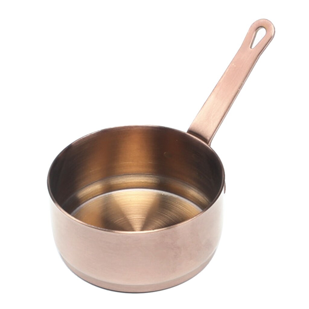 Mini olla de calentamiento de leche de acero inoxidable, cacerolas, mantequilla, Chocolate, recipiente de fundición con mango largo: 50ml