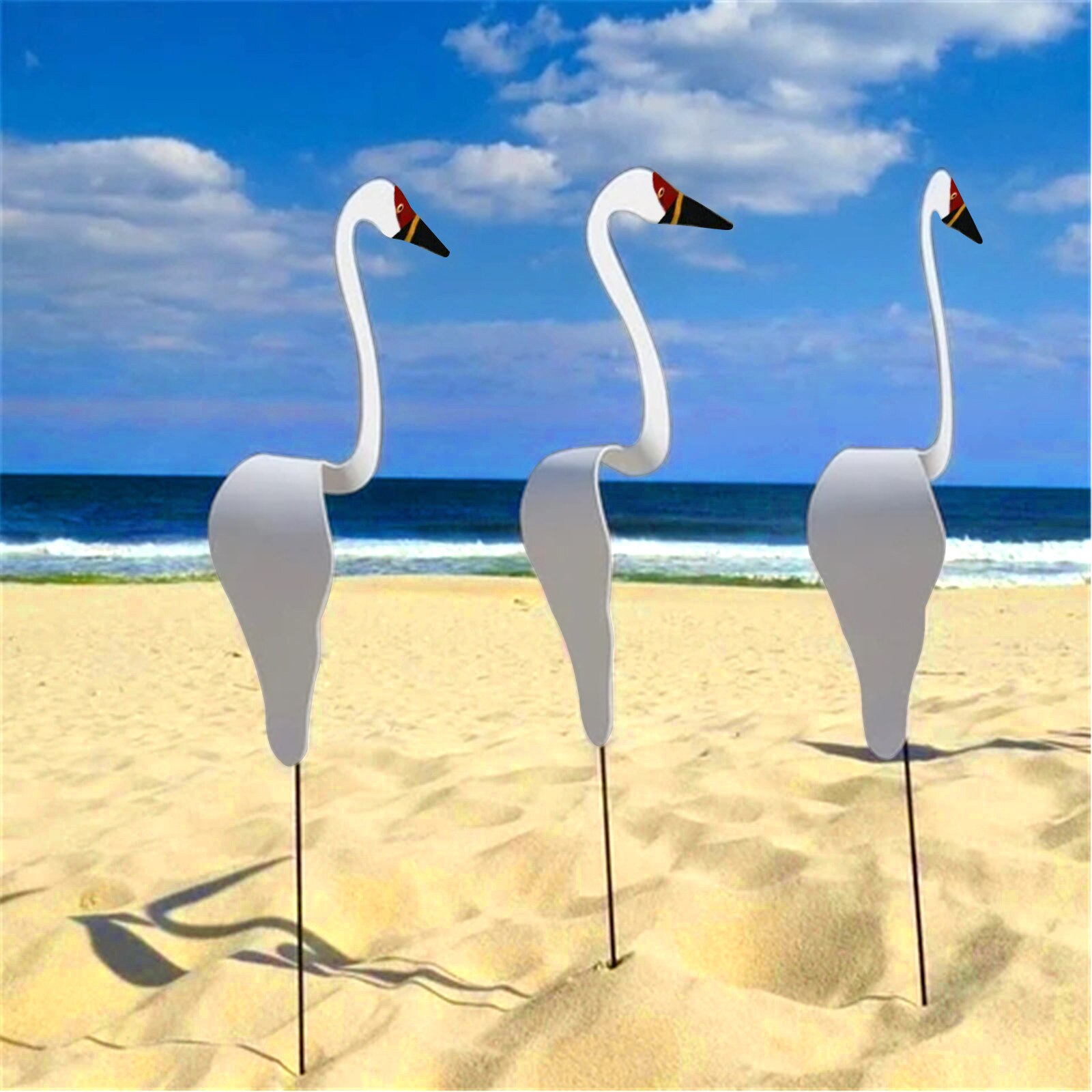 1/3/5pcs Garden Decoration Colorful Swirl Birds Move With The Wind Flamingo Outdoor Yard Erected Furnishings Home Decor