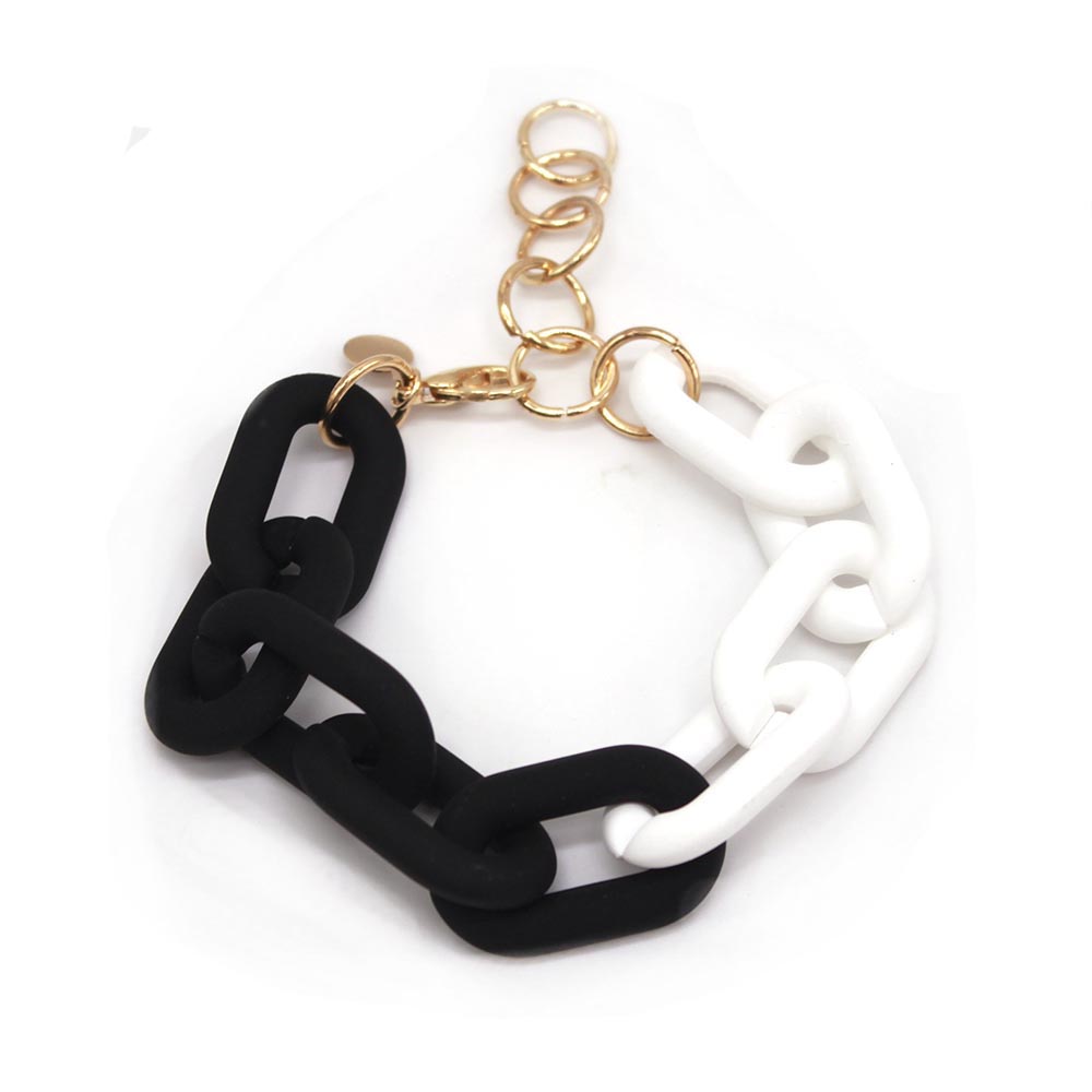 Bracciale a catena spessa con impunture acriliche D &amp; D per donna bracciale con ciondolo in resina Color caramella bracciale Homme 2021 gioielli