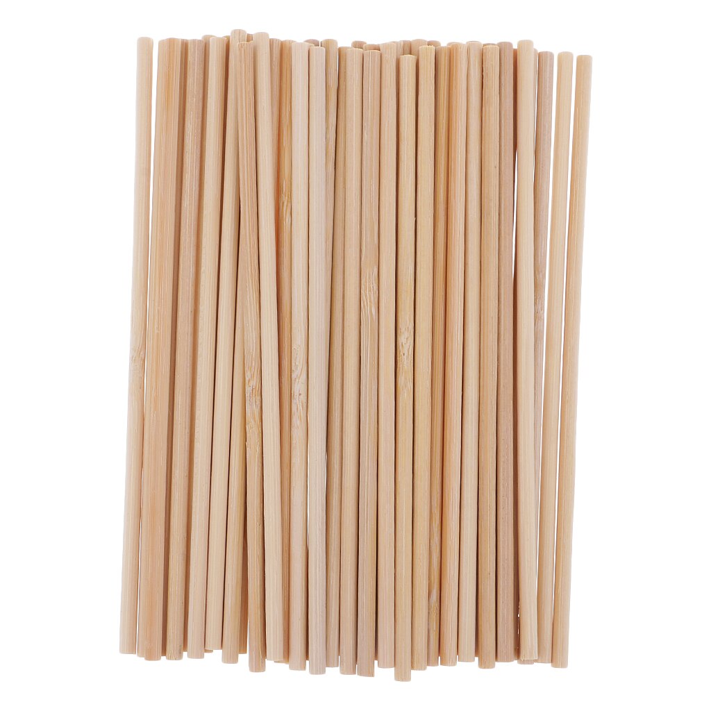 Rund blank oavslutad bambu trä trä lolly klubba stick dowel rod pole för woodcraft hobbyer diy hantverk