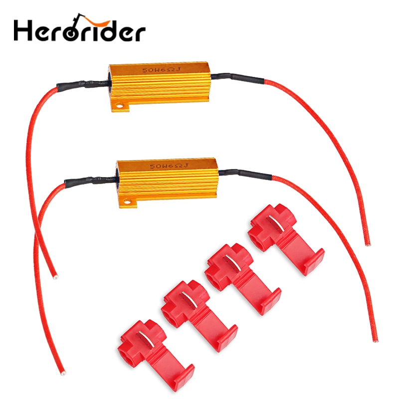 2x 12V Universal 50W 6 ohm Load Resistor LED Car Light Resistance Canbus Error Free Cancel Decoder Turn Signal Blinker Weerstand