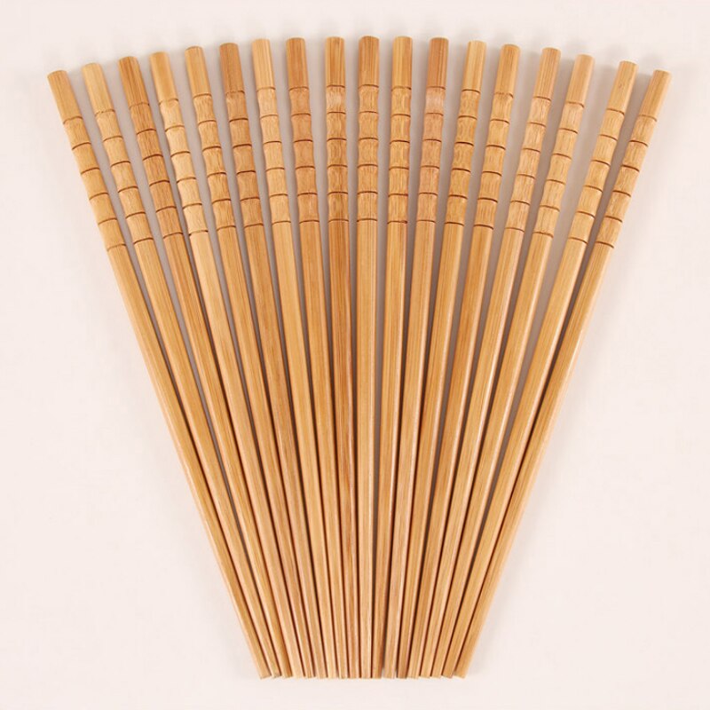 Palillos de madera de bambú Natural hechos a mano, palillos chinos saludables para picar carbonización, palitos reutilizables para comida de Sushi, vajilla de , 5 pares