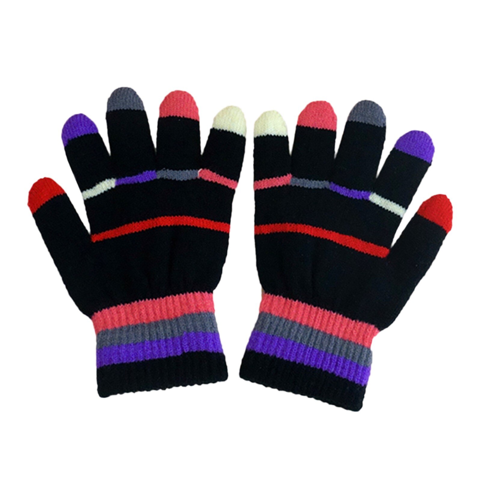 Plus enfants mignon hiver cachemire couleur unisexe garçon filles imprimé tricoté tricoté gants