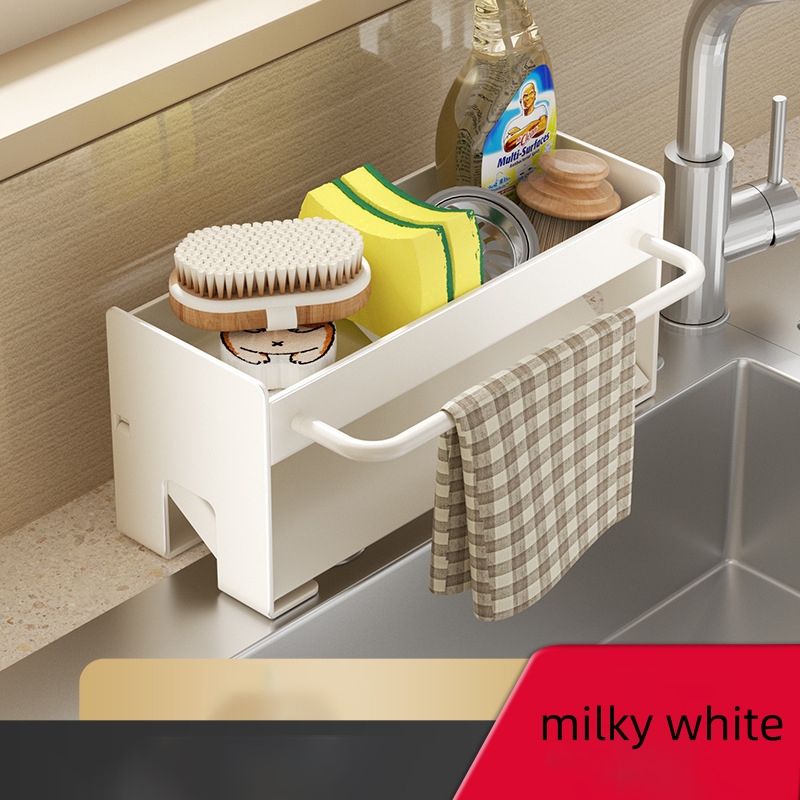 Sink Cleaning Tools Storage Holder Kitchen Stainless Steel Drain Rack for Sponge Cleanser Organizer Rag Hanger