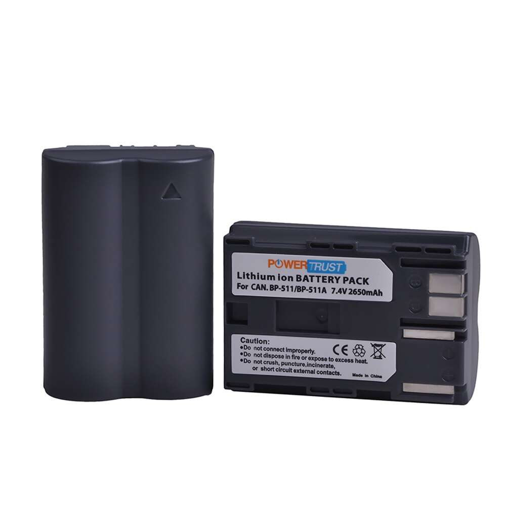 Batería de cámara de BP-511, 2650mAh, BP-511A, BP511, BP 511, para Canon EOS 40D, 300D, 5D, 20D, 30D, 50D, 10D, D60, G6, BP, 511A, 1 ud.: 2Battery