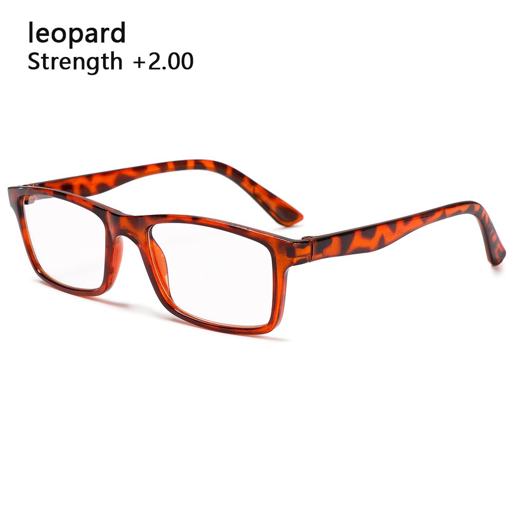 + 1.0 ~ + 4.0 Ultralight Pc Frames Leesbril High-Definition Vision Care Unisex Draagbare Verziend Brillen: leopard 2.00