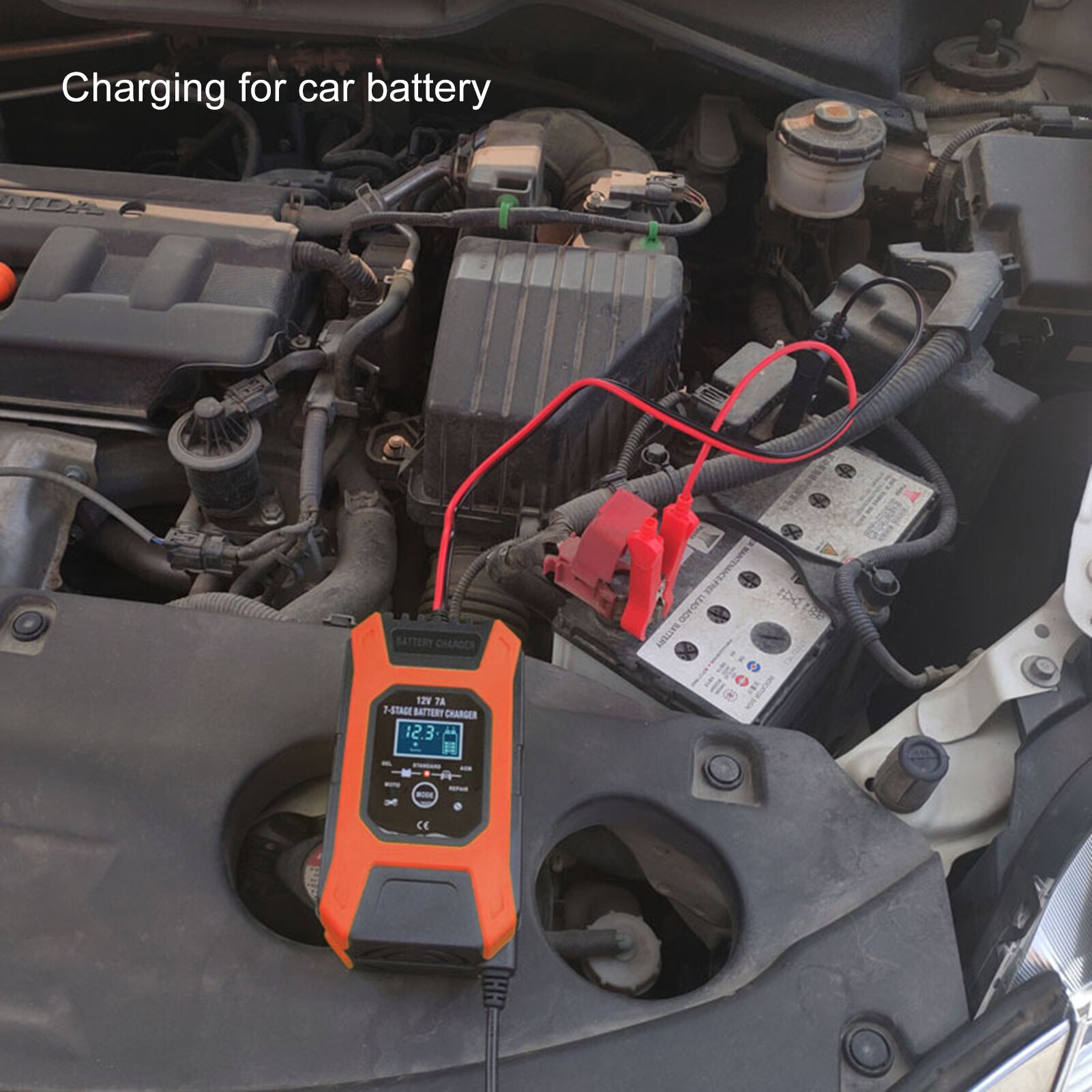 12V/24V 6A Car Battery Charger Pulse Repair 7-stage Charger For GEL WET AGM 12.6V Lithium LiFePO4 LiPo Battery