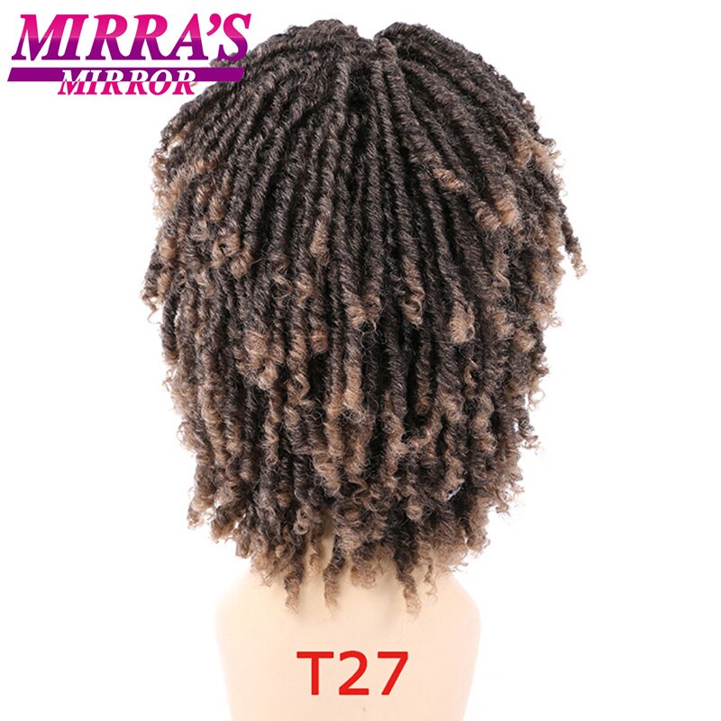 Mirra's Mirror 6inch Synthetic Curly Wig Short Dreadlock Wigs For Women Black Brown Braided Wigs Afro Hair: T27
