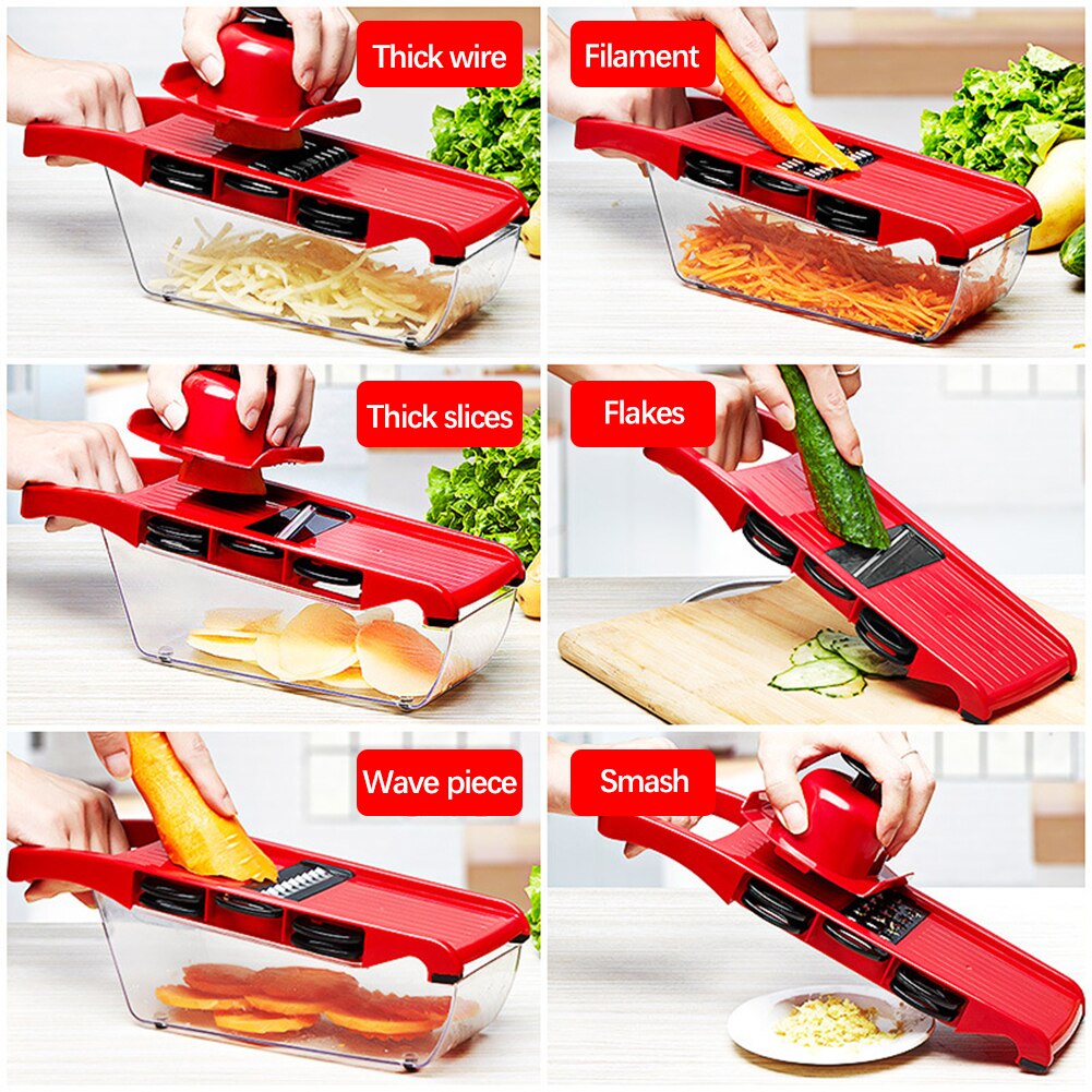 Multifunctional Vegetable Cutter for Vegetables Shredders Multi Slicer Peeler Carrot Fruit 6 in 1 Gadgets Vegetable Cutting Tool