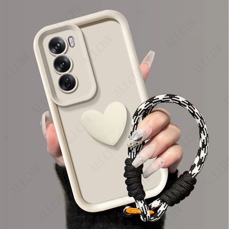 For Infinix 60 Case On Infinix 60i Cover Infinix 60 Phone Case Shockproof 3D Love Heart Hand Strap Back Cover: Wood / SKY BLUE