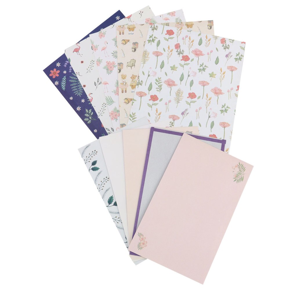 45pcs Flower Letter Paper Printed Envelope Beautiful Letter Papers for Home (each Style Contains 6 Sheets of Writing Pape
