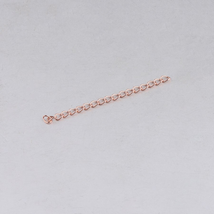 10 pçs/lote 316L 5 centímetros de Extensão Em Massa Ouro Prata Rosa de Ouro Aço Inoxidável Chains Fit DIY Colar Pulseira Descobertas Jóias: rose gold