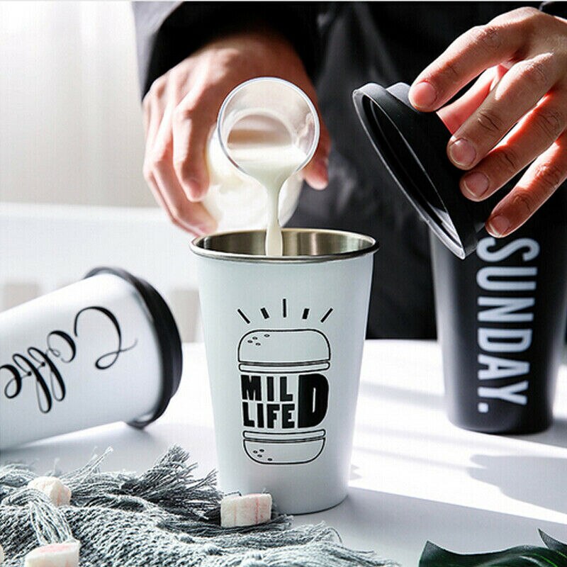 Original Reusable Stainless Steel Coffee Cup Travel Mug Travel Takeaway & Lid Coffee Tea Cup Mug Wheat Straw Travel Cup