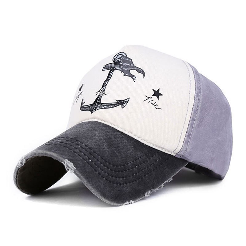 Viehätys puu kesä ankkuri kuvio snapback baseball-lippis miesten aurinkovarjo urheiluhattu naiset rento urheilun puolestapuhuja aurinkosuoja lippalakit  jc201: Musta