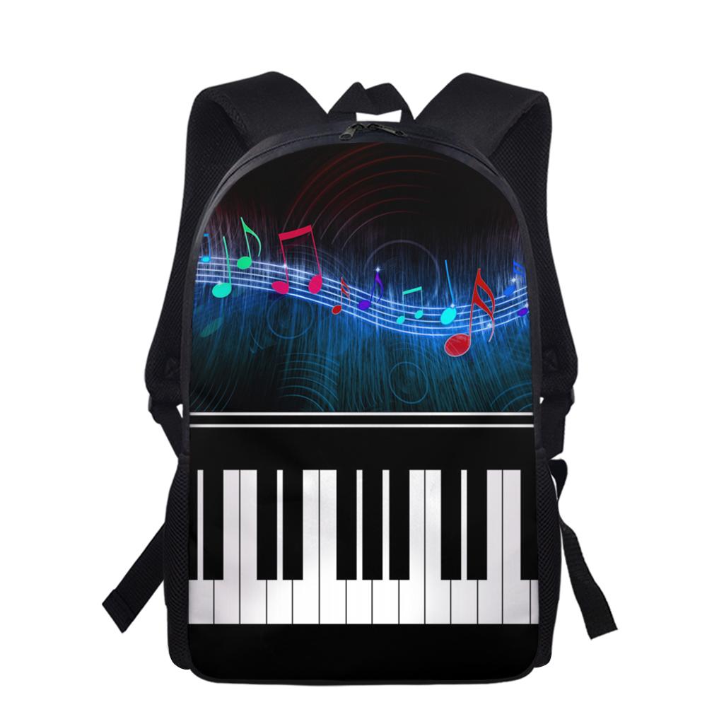FORUDESIGNS hommes sac à dos Piano clavier avec Note de musique motif école sac à dos pour adolescents garçons filles 2 pièces/ensemble sacs à crayons: HMP1876C