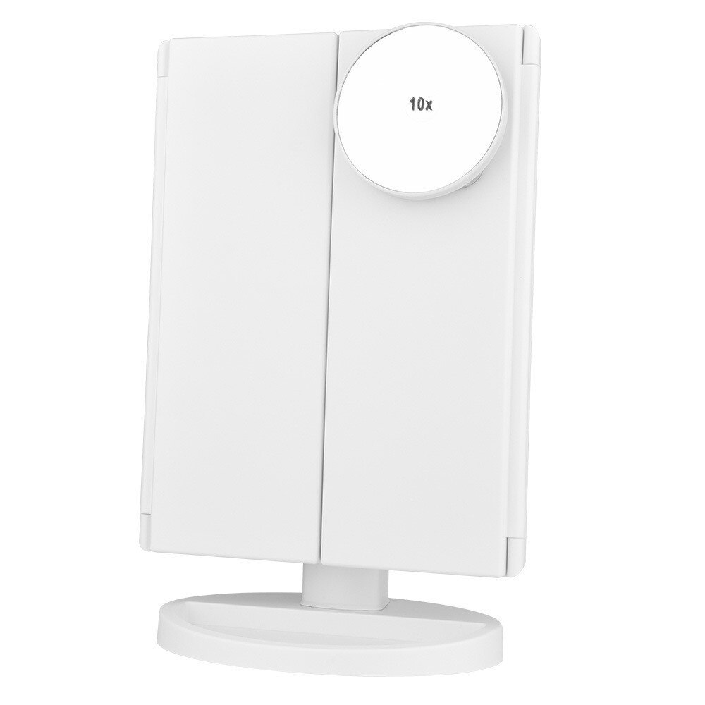 22 light Touch Screen LED Makeup Mirror table 1X2X/3X/10X Magnifying espejo de maquillaje vanity magnifier screen Folding Mirror: White
