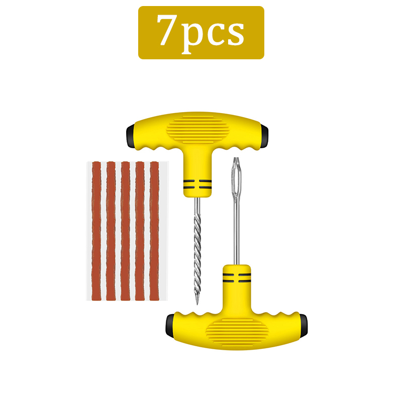 Zestaw narzędzi robić naprawy opon samochodowych, narzędzia robić naprawy przebić opon, konserwacja samochodowa, gumowe paski, kołki, korki, akcesoria robić naprawy opon rowerowych i motocyklowych.: BIAŁY