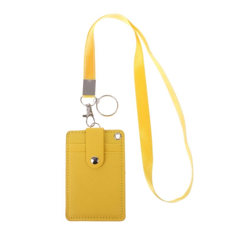 THINKTHENDO Office Work School ID Card Badge Holder with Keyring Rope Layards Neck Strap Bag Accessories 11x7.2cm