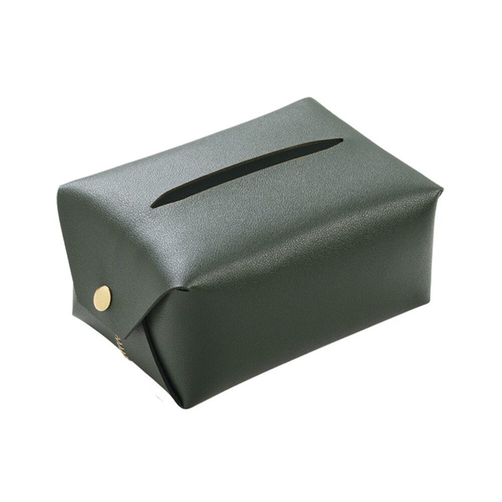 Hotel Paper Container Bathroom Pouch Tissue Box Waterproof Living Room Home Car Napkin Holder Desktop Organizer Faux Leather: Green