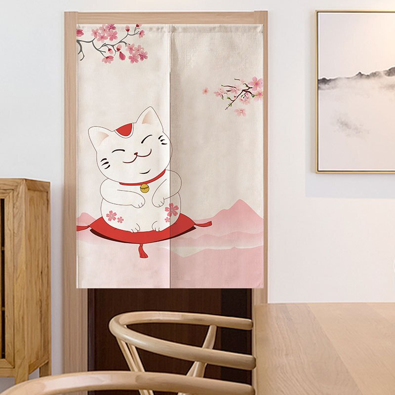 Japansk heldig kat dør gardin soveværelse køkken badeværelse lille vindue gardin skillevæg gardin feng shui gardin noren