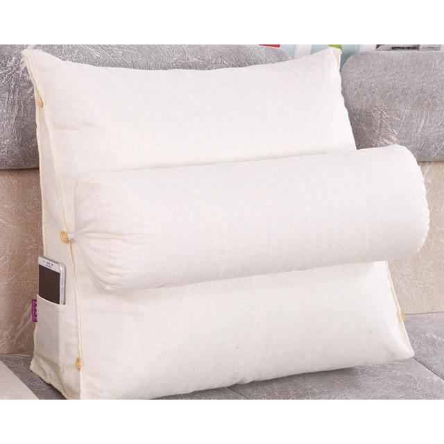 Cojín Lumbar para sofá, almohada de respaldo para cama, silla de oficina, soporte de cintura, tumbona, TV, lectura, decoración del hogar: white A