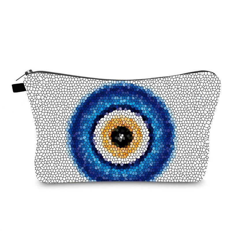 Fudeam Turks Blauwe Boze Oog Vrouwen Waterdichte Cosmetische Tas Toilettas Opslag Organiseren Reizen Make-Up Tas Vrouwelijke Wenkbrauw Pen Pouch: 6