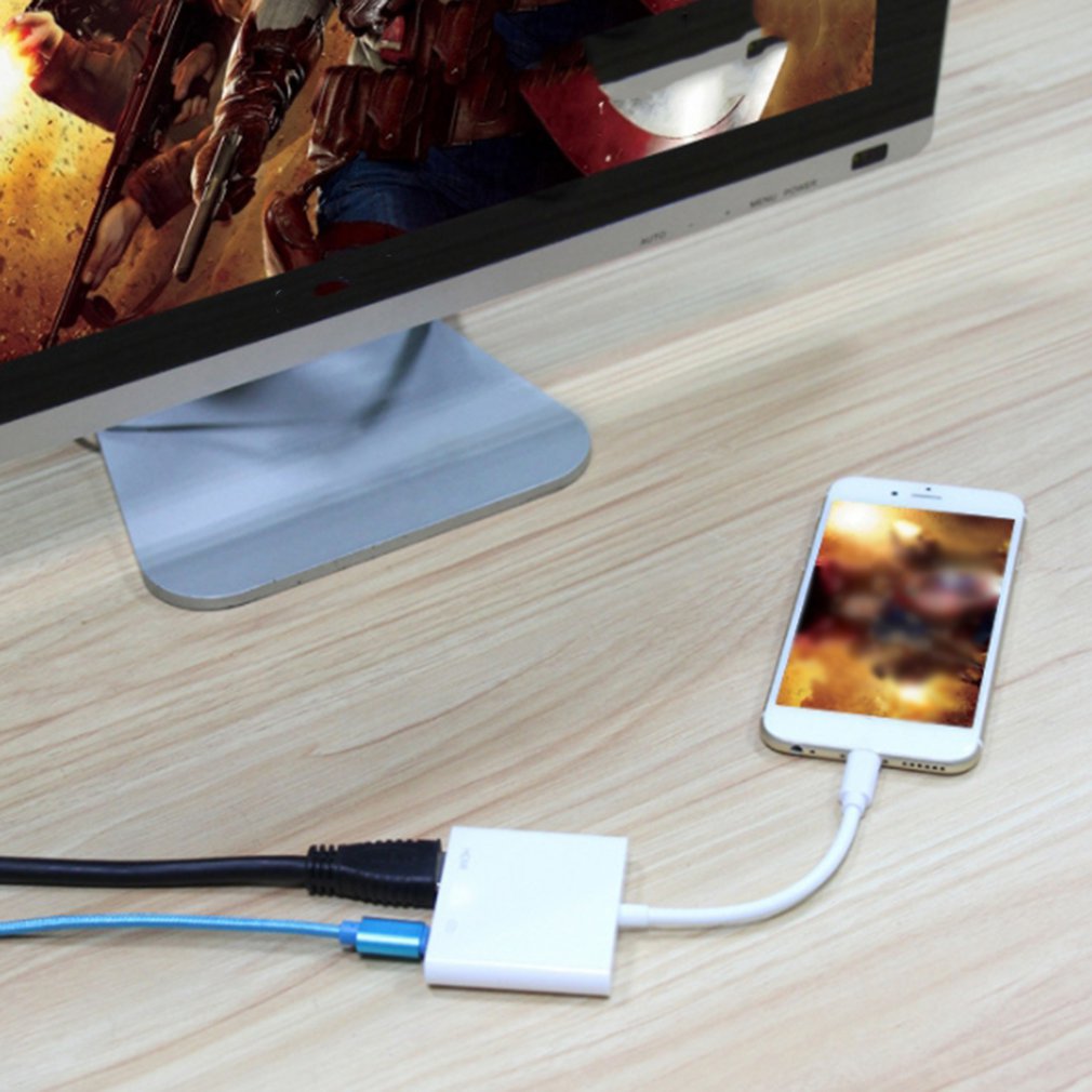 For Iphone To Hdmi Hd Cable For Iphone Adapter Cable Tv With Screen Display Adapter Support For Ios Splitter Adapter