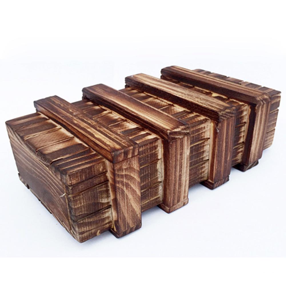 Magic Compartiment Houten Puzzel Doos Met Geheime Lade Brain Teaser