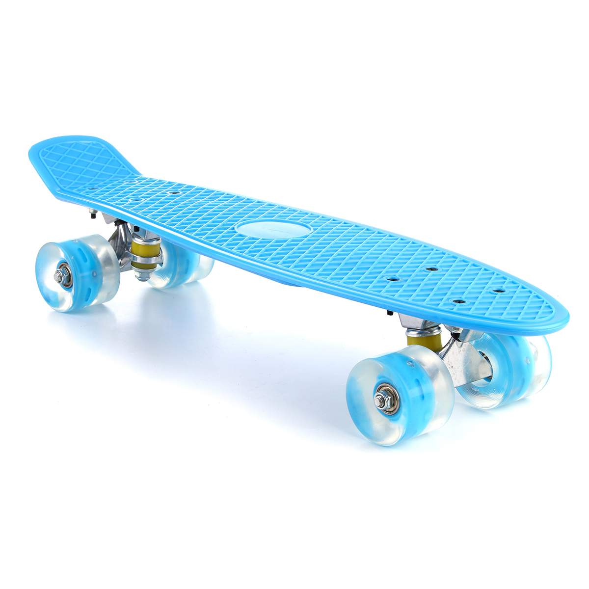 22inch Skate Board Flashing Light Mini Skateboard Plastic Longboard Four-wheel Fishboard Street Outdoor Sports For Girl Boy: Blue