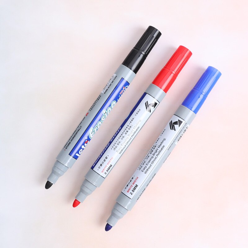 1 pcs felt marker pen black red blue erasable Whiteboard pen writing point 2.8mm for Office school