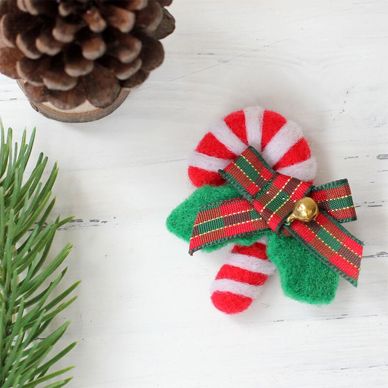 LMDZ-broche de fieltro para manualidades, Kit de fieltro de lana hecho a mano, corona de decoración de Navidad, árbol de Navidad de Santa Claus, 1 ud.