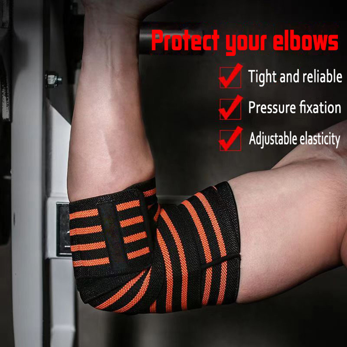 1 styck lindningsbara kompressionssportremmar armbågsskydd fitness tyngdlyftningsutrustning skyddsutrustning