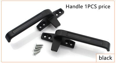 Openslaand Raam Aluminium Links/Rechterhand Locking Handvatten Grips Effen Venster Handvat Deur En Raam Lock Vervangende Onderdelen: left / black