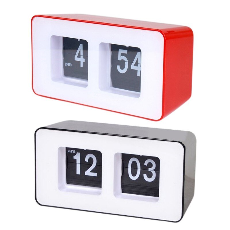 Digital Auto Flip Desktop Clock Classic Retro Table Flip Page Alarm Clocks Household Bedroom Kitchen Office Clock Home Decor
