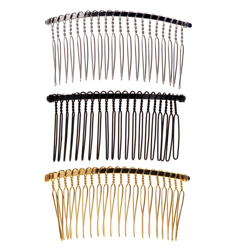 Pinzas para el pelo de 20 dientes para novia, accesorios para el cabello, peine lateral de Metal para velo de novia, herramienta de peinado DIY para mujer