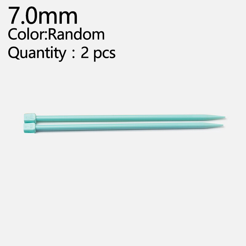 2pcs 25cm Knitting Needles 4.0mm-10.0mm Single Point Yarn Weave Knitting Needles Hook For Scarf Sweater Clothes Tools: 7.0mm