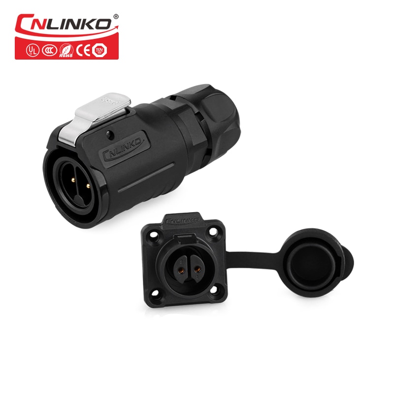 Cnlinko M16 2 Pin Plastic Waterproof Connector for LED Display LED Screen IP67 Connector 10A Power Plug & Socket Connector