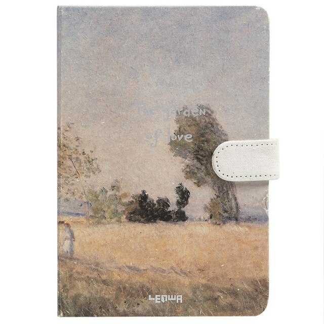 Creatieve Briefpapier Hardcover Dagboek Monet Tekening Stijl Handboeken Schema Plan Notebook: D